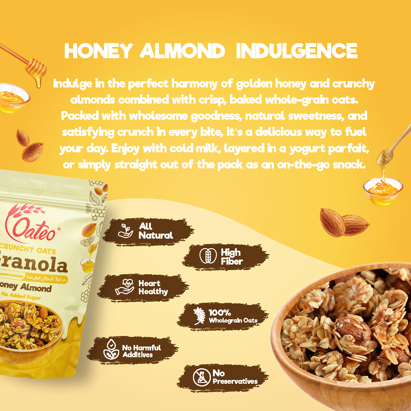 Crunchy Oats Granola – Honey Almond - Image 3